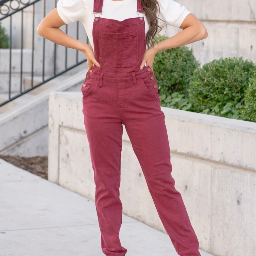 Judy Blue Red Overalls with Adjustable Straps